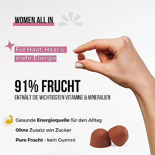 Women All In aus purer Frucht mit Biotin, Zink & weiteren Hautvitaminen (125g)