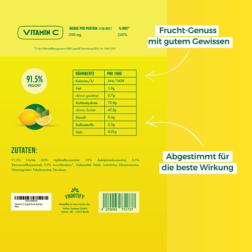 Vitamin C Booster aus purer Frucht ohne Zusatz von Zucker (125 g)