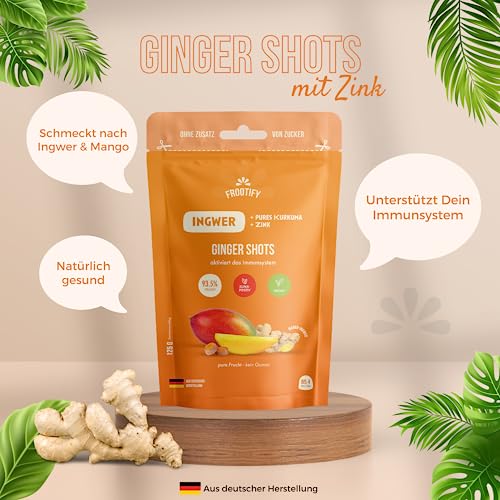 Zink Ingwer Kurkuma Frootie Shots unterstützt das Immunsystem (142 g)